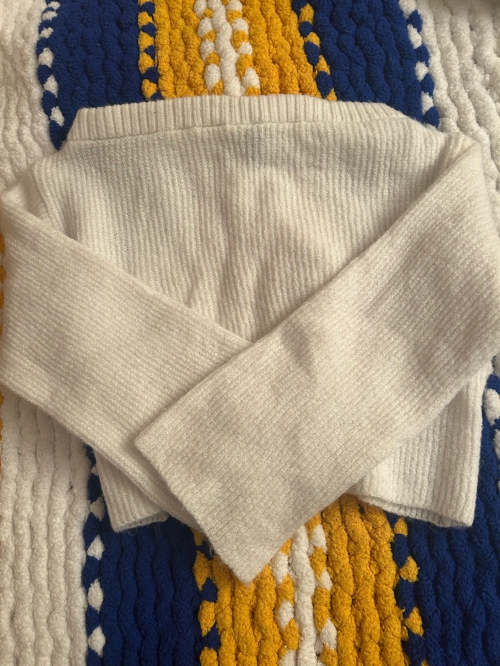 H&M Cream Off-the-Shoulder Ribbed Sweater